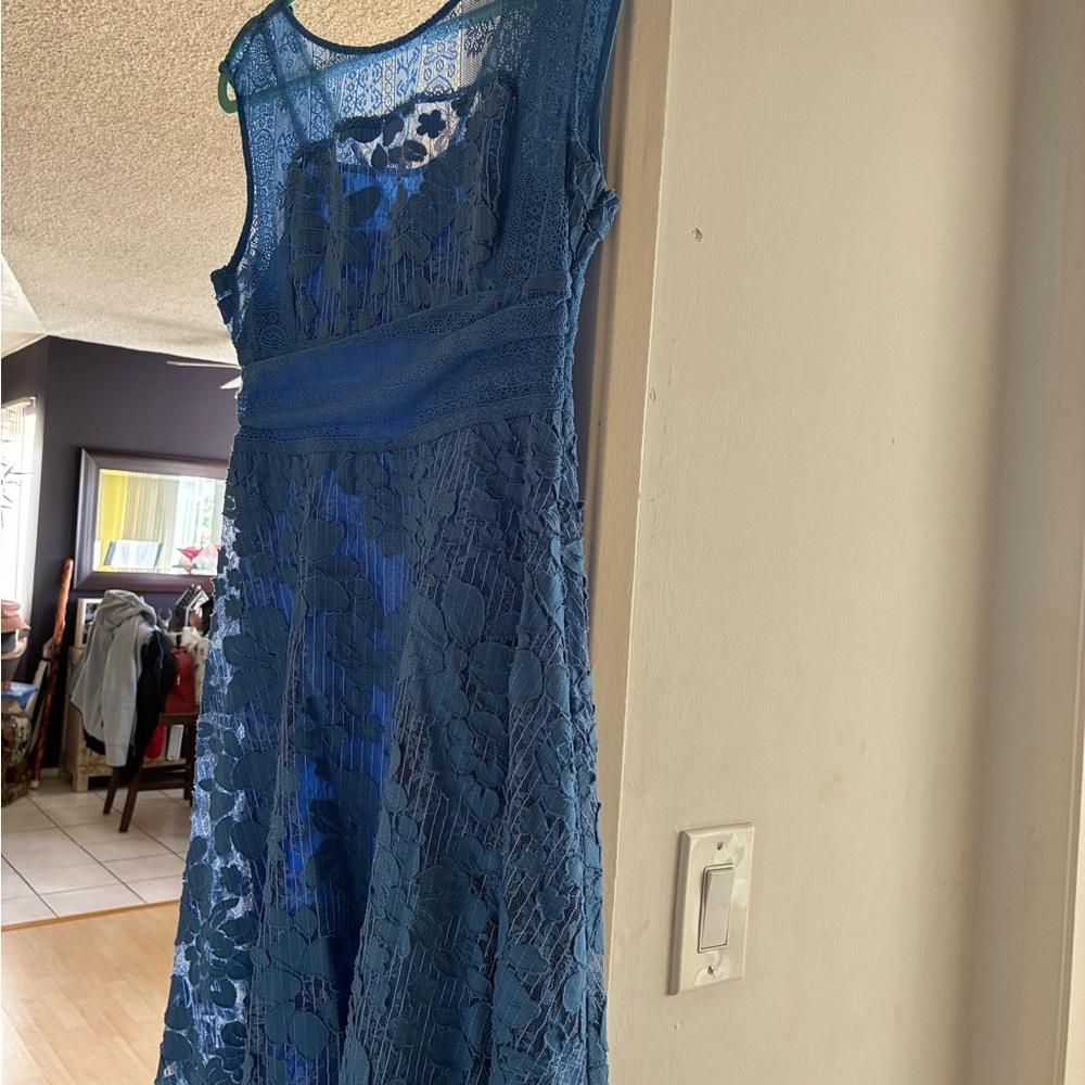 Moulinette Soeurs Blue Lace Midi Dress